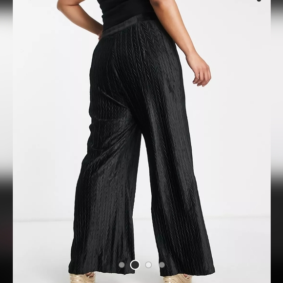 Velvet Chevron Wide Leg Pants - Picture 2 of 2